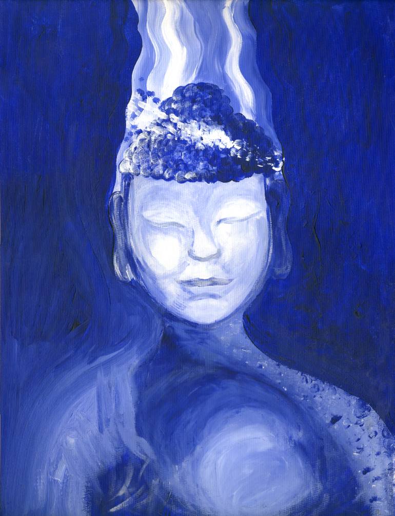 770x1005 Saatchi Art Blue Buddha Painting By Jessica Licciardello - Blue Buddha Painting