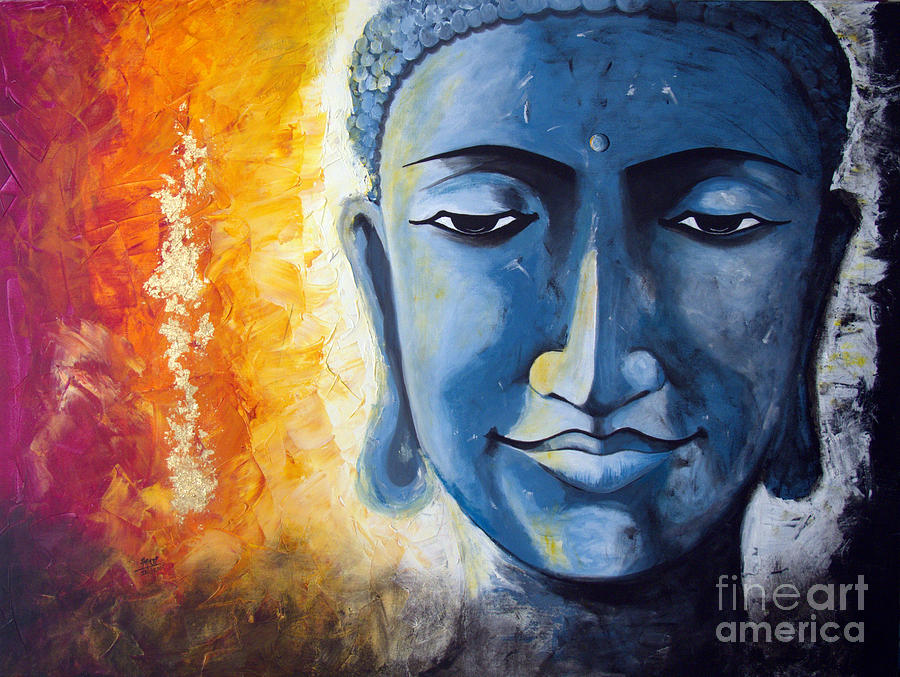 900x677 Blue Buddha - Blue Buddha Painting