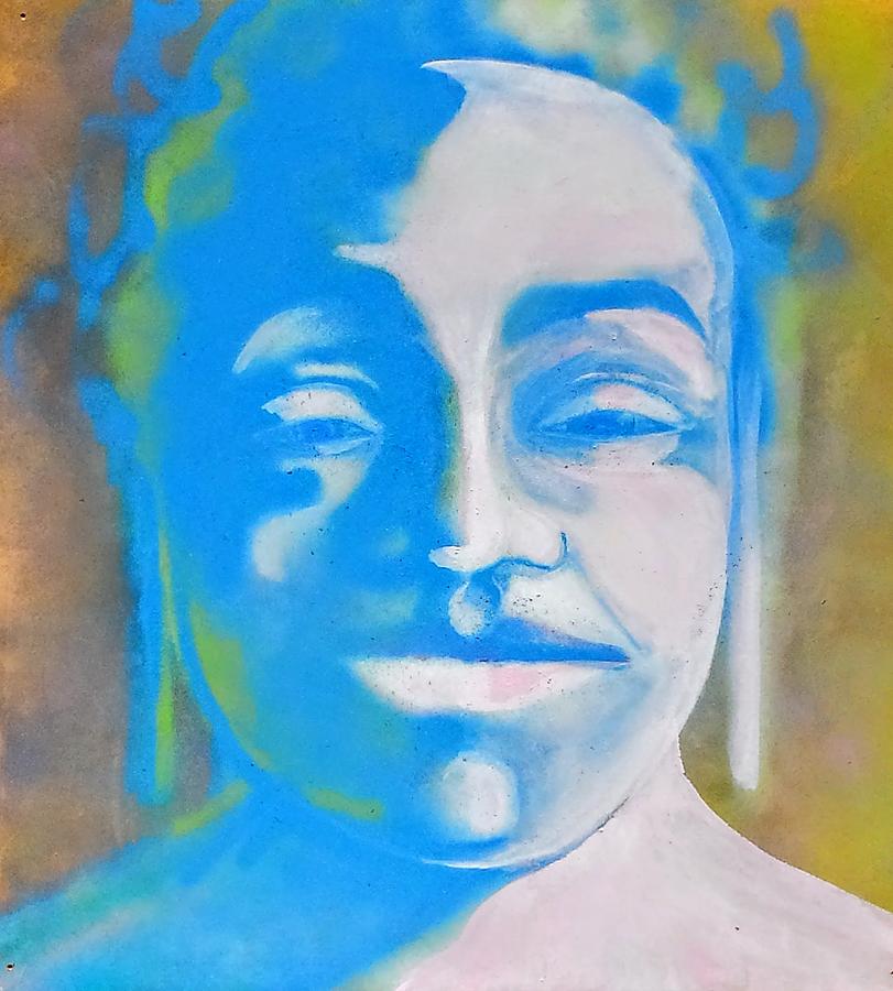 811x900 Blue Buddha Painting By Fawn Waterfield - Blue Buddha Painting