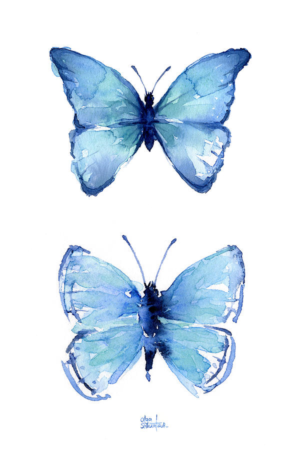 Blue Butterfly Painting at PaintingValley.com | Explore collection of ...