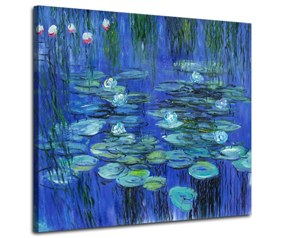 578x483 Blue Water Lilies - Blue Canvas Painting