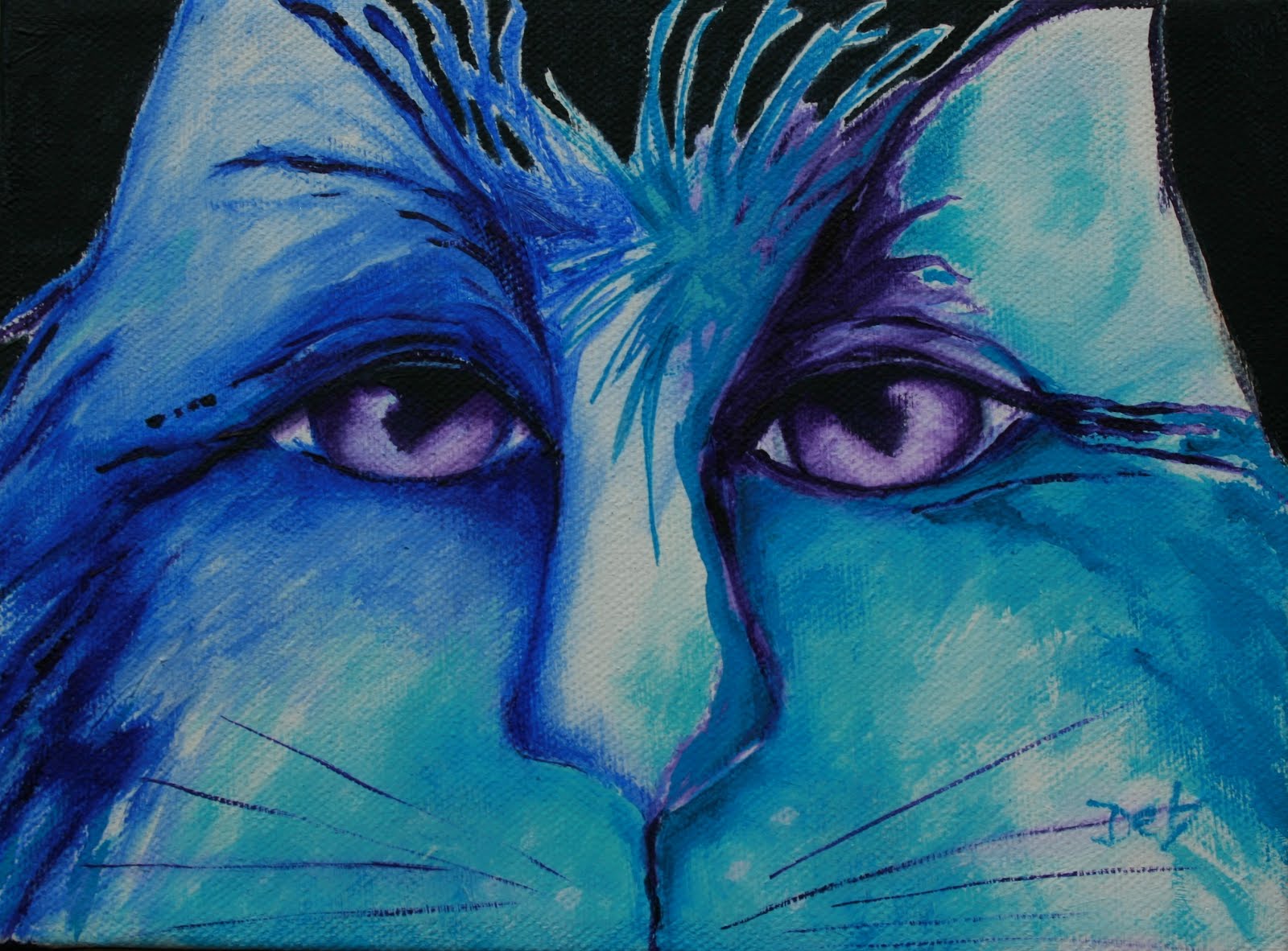 1600x1182 Deb Harvey's Studio Blue Cat Painting - Blue Cat Painting