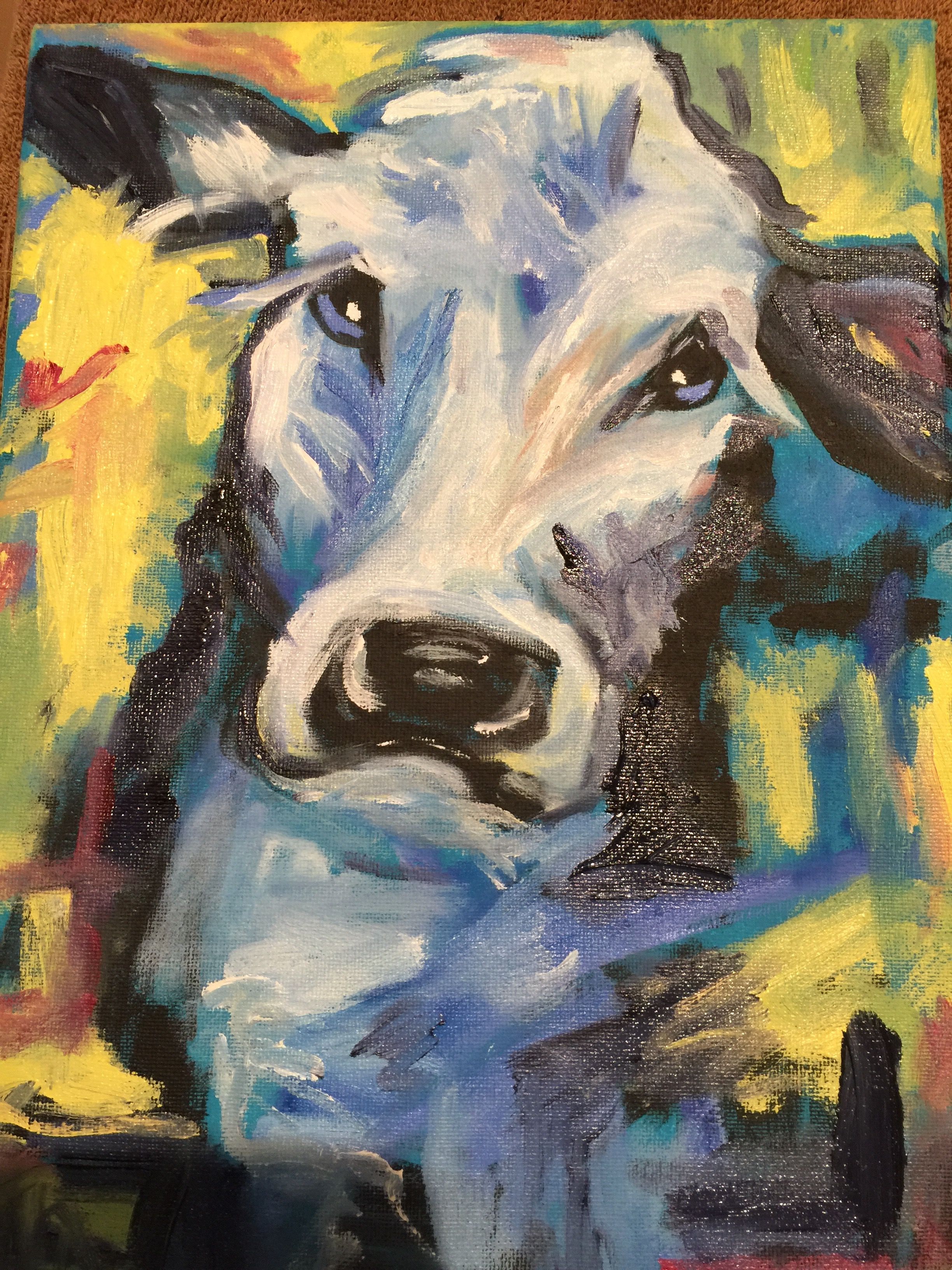 2448x3264 How Now Blue Cow! Paintings By Caryl Paintings - Blue Cow Painting