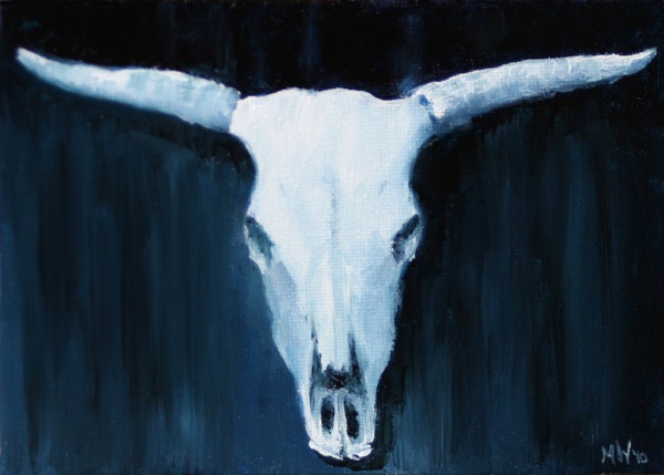 600x429 Mark Webster - Blue Cow Painting
