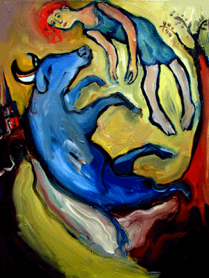 300x400 Selected Earlier Paintings, 1970's 2004 Shaun Mcniff - Blue Cow Painting