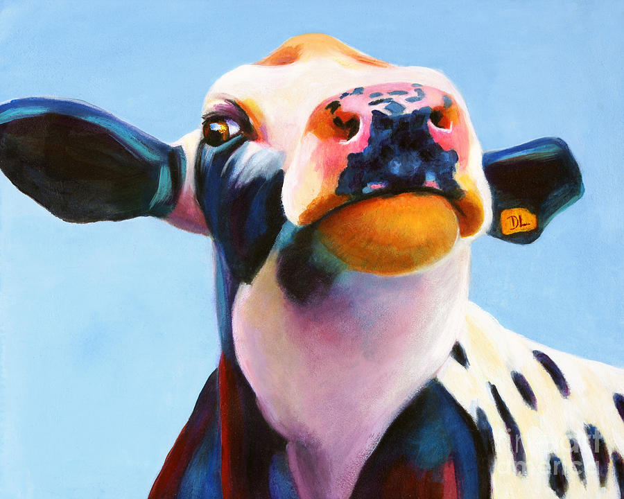 900x720 Blue Cow Painting Denise Laurent Fine Art Prints And 103342 - Blue Cow Painting