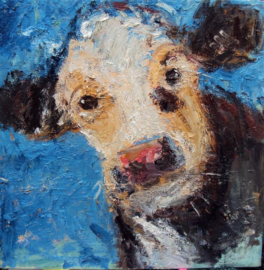 1003x1024 Blue Cow The Saffron Walden Gallery Online Shop - Blue Cow Painting