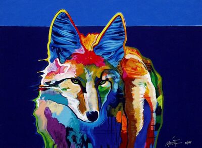 400x293 John Nieto Limited Edition Art Work - Blue Coyote Painting