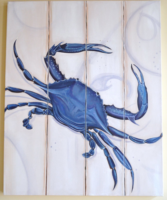 570x684 Chesapeake Blue Crab - Blue Crab Painting