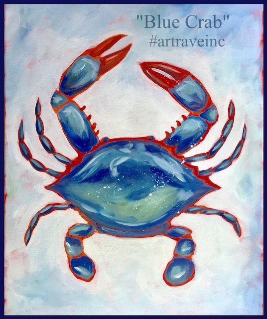 536x640 Art Rave Blue Crab Painting - Blue Crab Painting