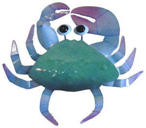 300x263 Nautical Ocean Beach Maryland Blue Crab Painted Metal Patio Wall - Blue Crab Painting