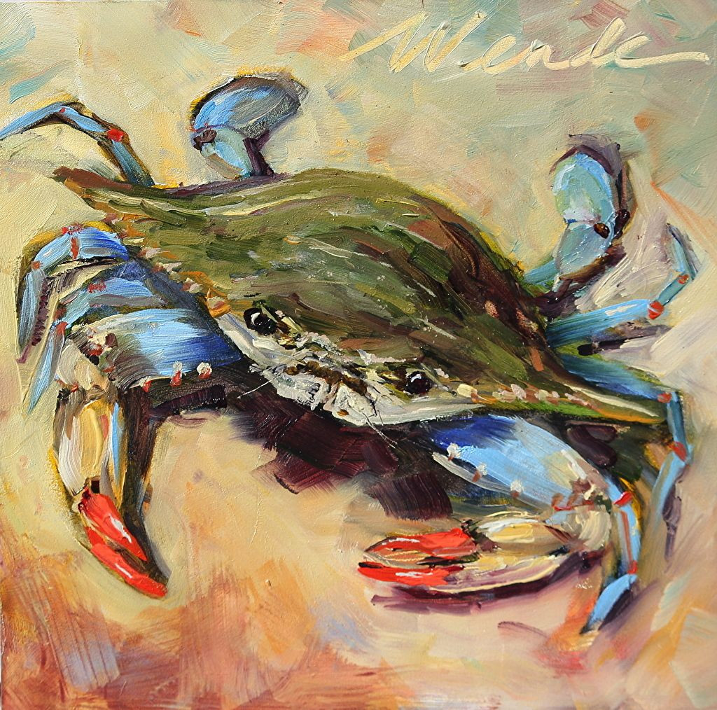 1024x1014 Blue Crab 2 Mobile Artwork Viewer Paintings Inspiration Of Crab - Blue Crab Painting