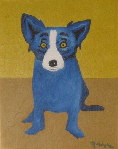 397x500 Original Painting Blue Dog By Blue Dog George Rodrigue My - Blue Dog Original Painting