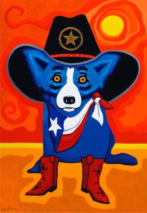 500x722 West Ave Welcomes George Rodrigue Pop Up Gallery West Avenue - Blue Dog Original Painting