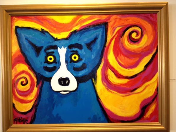 595x446 Meet The By George Rodrigue From Cajun Country - Blue Dog Painting