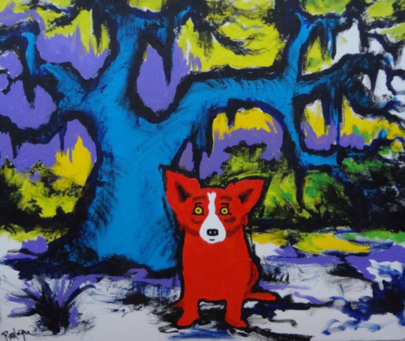 800x675 Paintings Online Sale George Rodrigue Animal Blue Dog,oil Painting - Blue Dog Painting