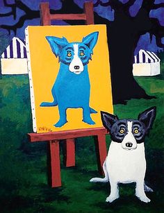 Blue Dog Painting at PaintingValley.com | Explore collection of Blue ...