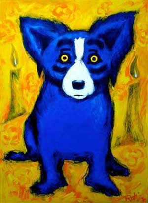 300x410 Eyes Of A Blue Dog A Tale Of Triple Synchronicity - Blue Dog Painting