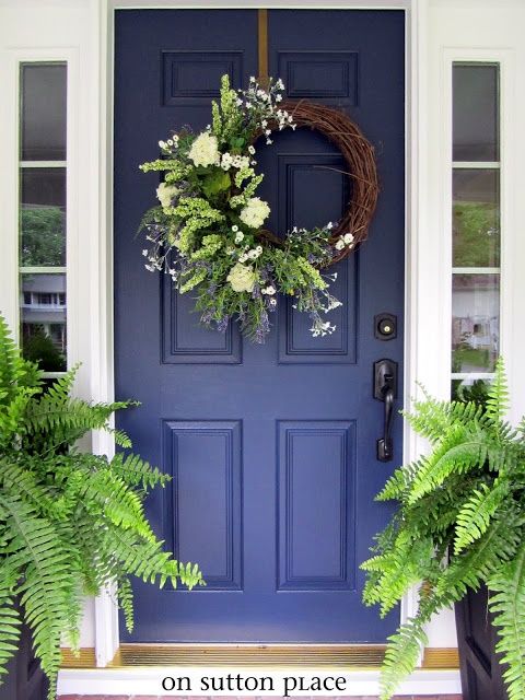 480x640 My Blue Front Door Sherwin Williams Naval Steel - Blue Door Painting
