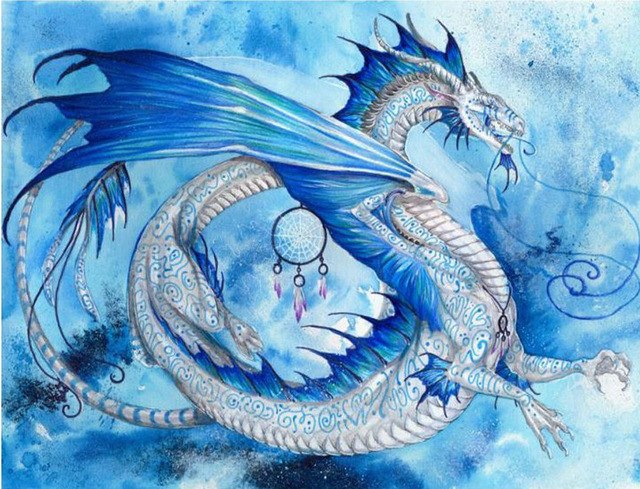 Blue Dragon Painting at PaintingValley.com | Explore collection of Blue ...