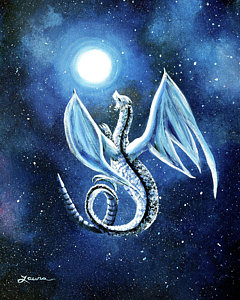 240x300 White Dragon Paintings Fine Art America - Blue Dragon Painting
