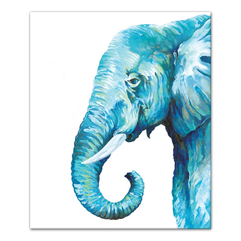 800x800 Blue Elephant' Watercolor Painting Print On Canvas Joss Amp Main - Blue Elephant Painting
