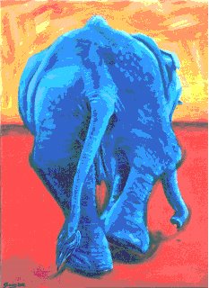 233x320 Liz Shewan Art Gallery Blog Blue Elephant Paintings - Blue Elephant Painting