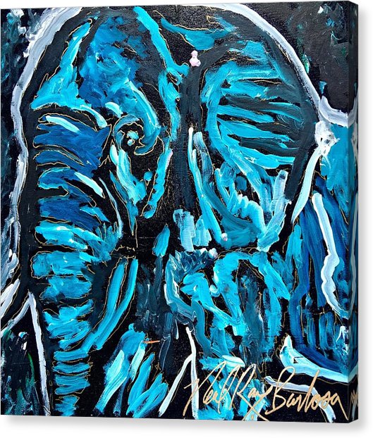 529x622 Blue Elephant Painting By Neal Barbosa - Blue Elephant Painting