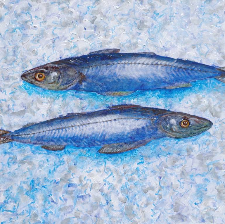 770x766 Saatchi Art Blue Fish Painting By Neil Whitehead - Blue Fish Painting