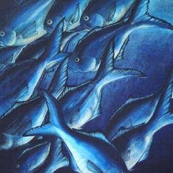 250x250 Susan Lewis Contemporary Artist - Blue Fish Painting