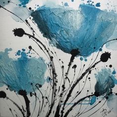 236x236 This Website Has Awesome Art Ideas. I Could Read It All Day. Diy - Blue Floral Painting
