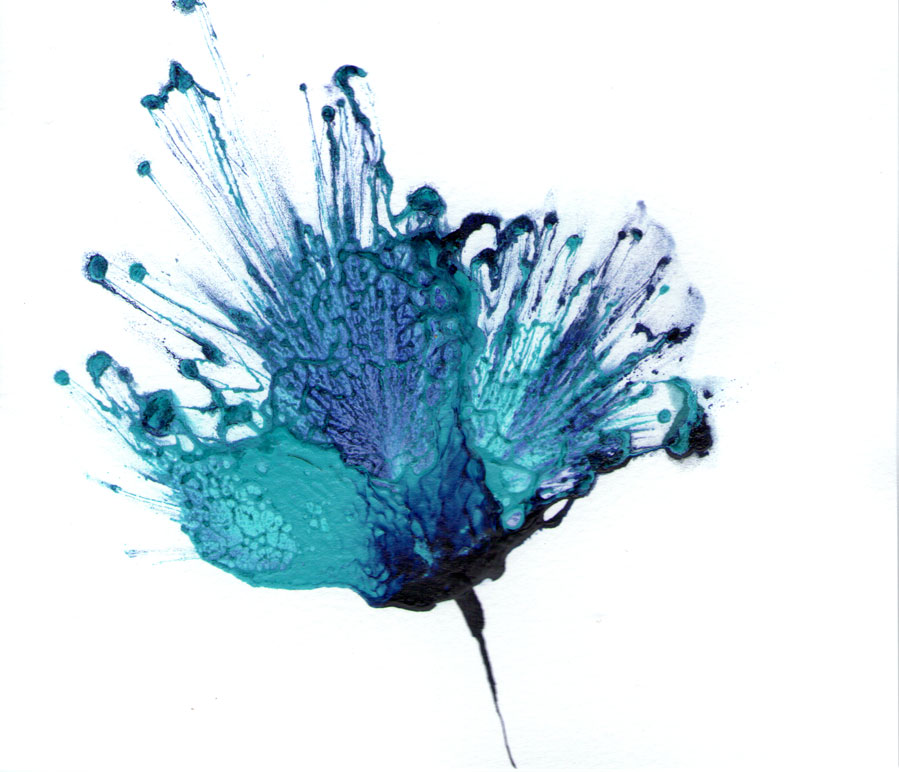 899x772 Art Painting Series Abstract Flower Blue - Blue Floral Painting