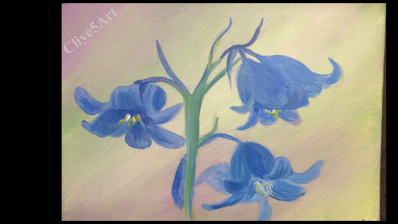 1280x720 Blue Bells, Floral Painting Learn To Paint,flowers Acrylic - Blue Floral Painting