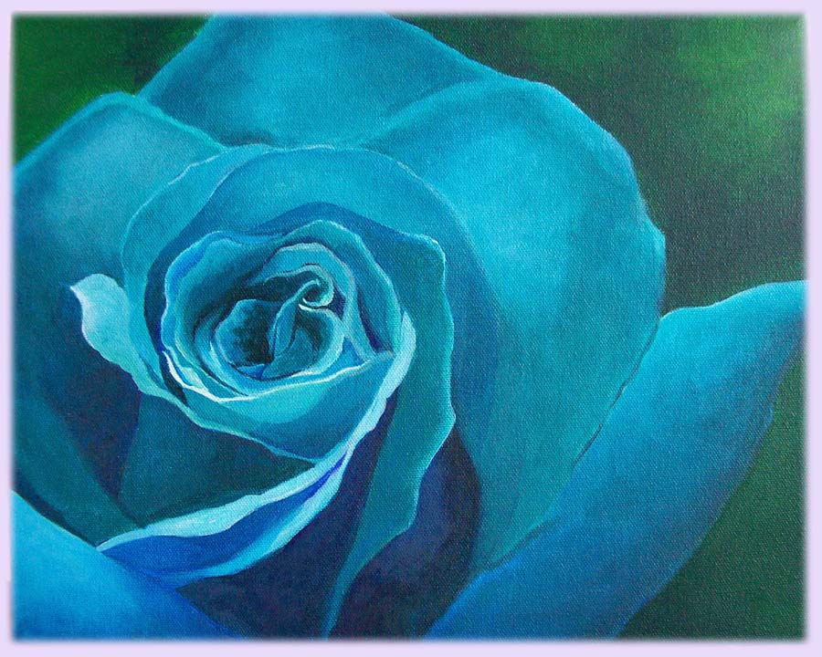 Blue Flower Painting at PaintingValley.com | Explore collection of Blue ...