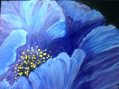468x350 Blue Flower Painting Blue Flower Paintings On Canvas Blue Flower - Blue Flower Painting