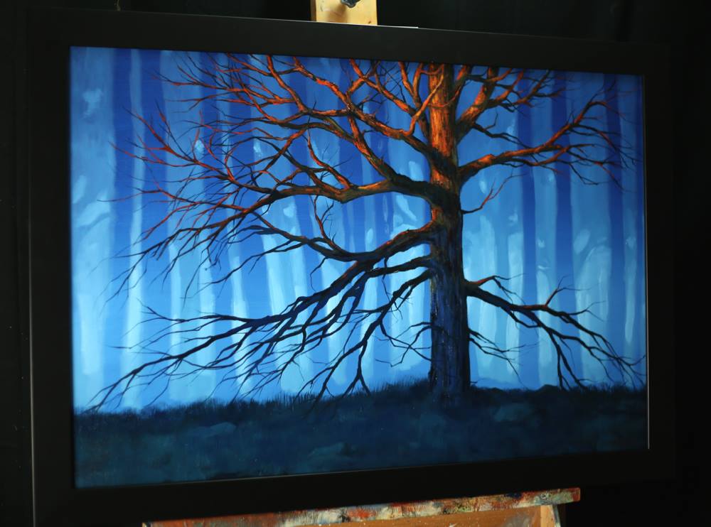 1000x742 Learn How To Paint The Misty Forest Style! Tim Gagnon Studio - Blue Forest Painting