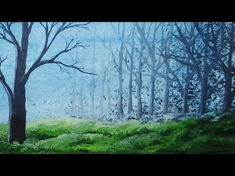 480x360 Acrylic Painting - Blue Forest Painting