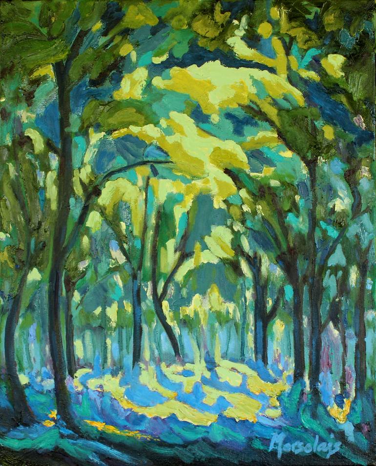770x956 Saatchi Art Blue Forest Painting By Yolanda Goulet Marsolais - Blue Forest Painting