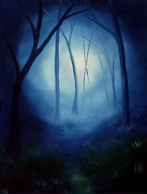 302x400 Bob Ross Style Paintings Collection On Ebay! - Blue Forest Painting