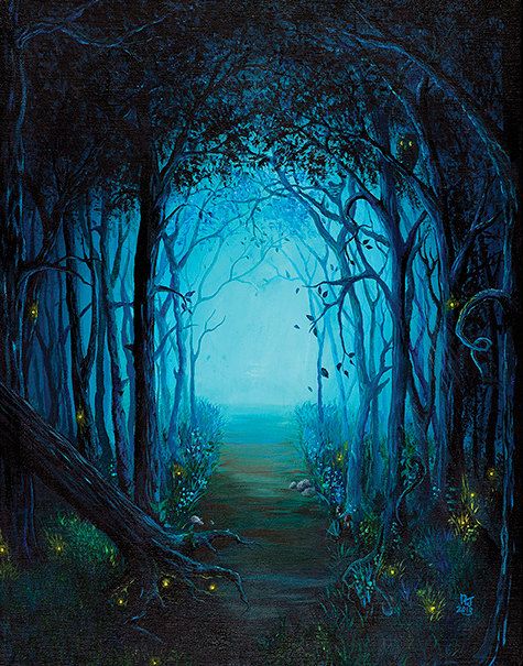 475x605 Blue Forest An Original Acrylic Painting 14x18 By By Becksdesigns - Blue Forest Painting