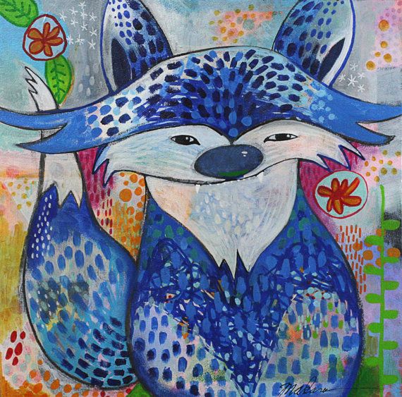 Blue Fox Painting