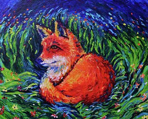 300x241 Blue Fox Paintings - Blue Fox Painting