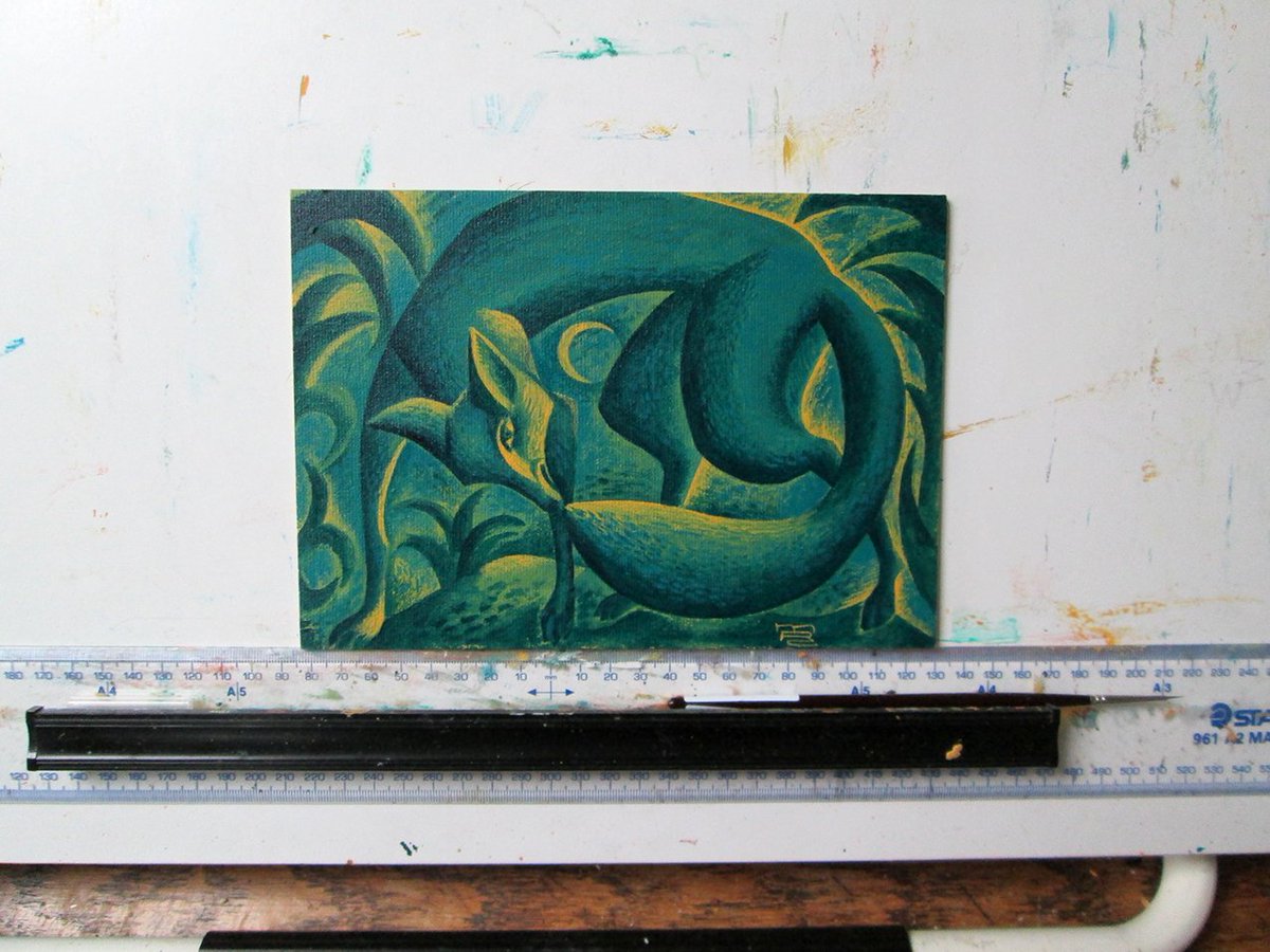 1200x900 Michael Cook On Twitter Just Finished This Small, Twisty Blue - Blue Fox Painting