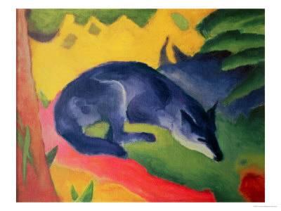 400x300 Blue Fox, 1911 Giclee Print By Franz Marc - Blue Fox Painting