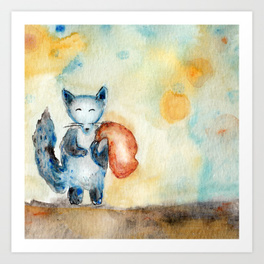 264x264 Blue Fox Art Prints Society6 - Blue Fox Painting