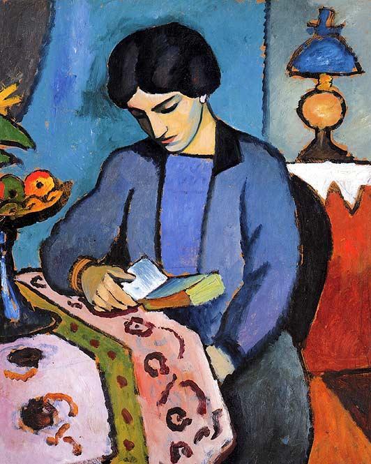 532x665 Artwork By August Macke - Blue Girl Painting
