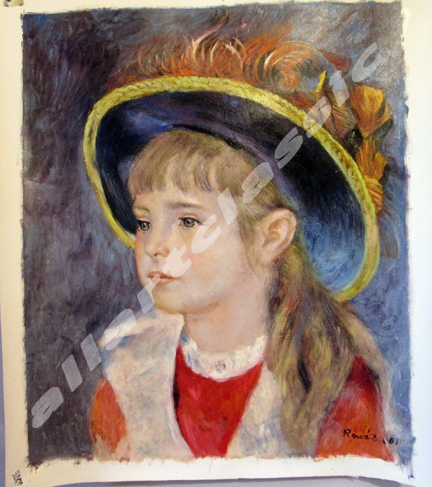 621x700 Reproductions Pierre Auguste Renoir - Blue Girl Painting
