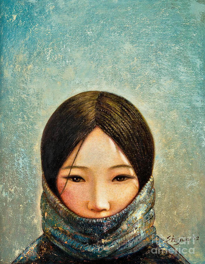 700x900 Tibetan Girl Paintings Fine Art America - Blue Girl Painting