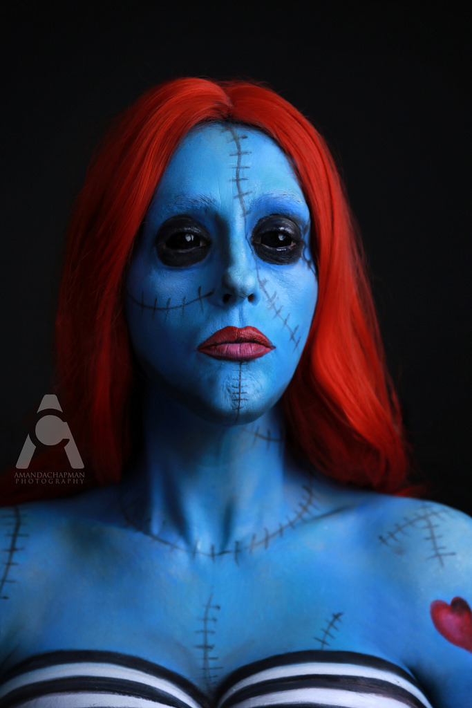683x1024 Blue Girl With Wine Inspired By Tim Burton's Painting 31 - Blue Girl Painting