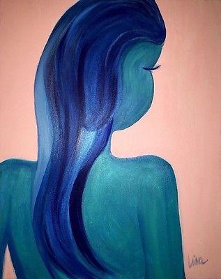 317x400 Facesfigures Art By Lisa Pesiri - Blue Girl Painting